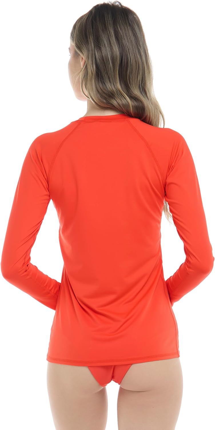 Body Glove Women's Smoothies Sleek Solid Long Sleeve Rashguard with UPF 50