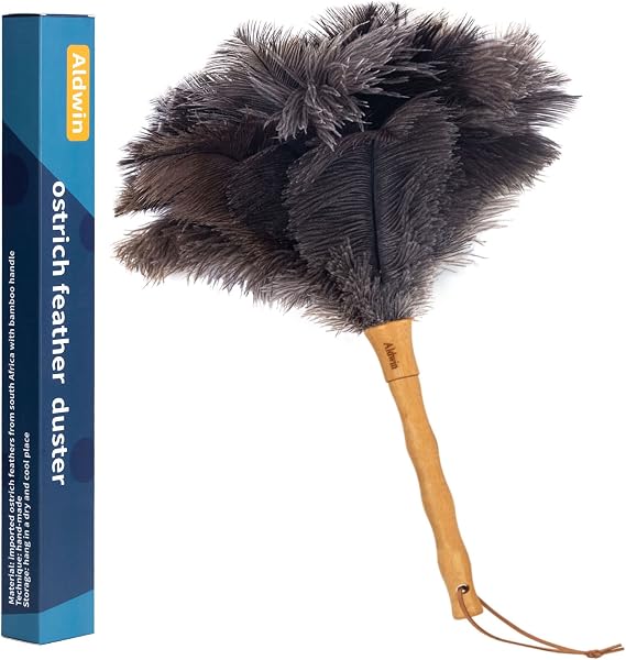 Aldwin 16 inch Ostrich Feather Duster with Wood Handle