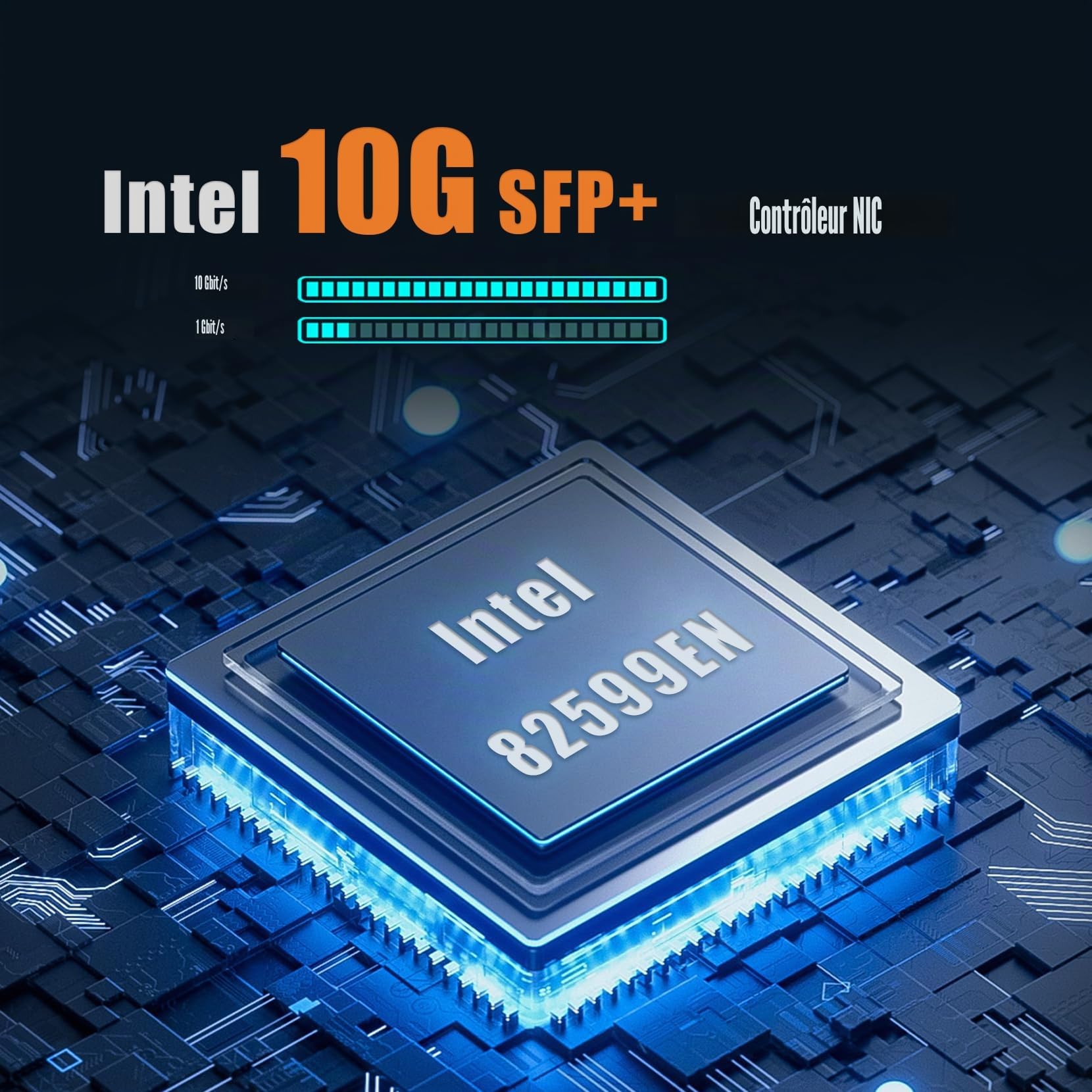 GLOTRENDS ST7315 Carte réseau 10Gb SFP+, Contrôleur Intel 82599EN (X520-DA1), Carte réseau 10Gb PCIe x4, Format Bas Profil, Prend en Charge iSCSI/FCoE/Démarrage PXE et virtualisation VT-c