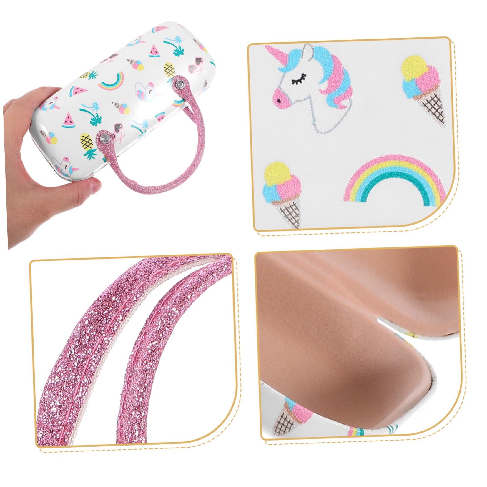 CALLARON Custodia Per Occhiali In Metallo Rosa In Pelle Pu Porta Occhiali Da Viaggio Impilabile Vassoio Espositivo Per Occhiali Cinturino Per Occhiali