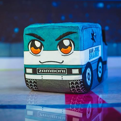 Miniatura 2 de Bleacher Creatures San Jose Sharks Zamboni - Peluche de 7 pulgadas NHL Kuricha - Peluche inspirado en suave