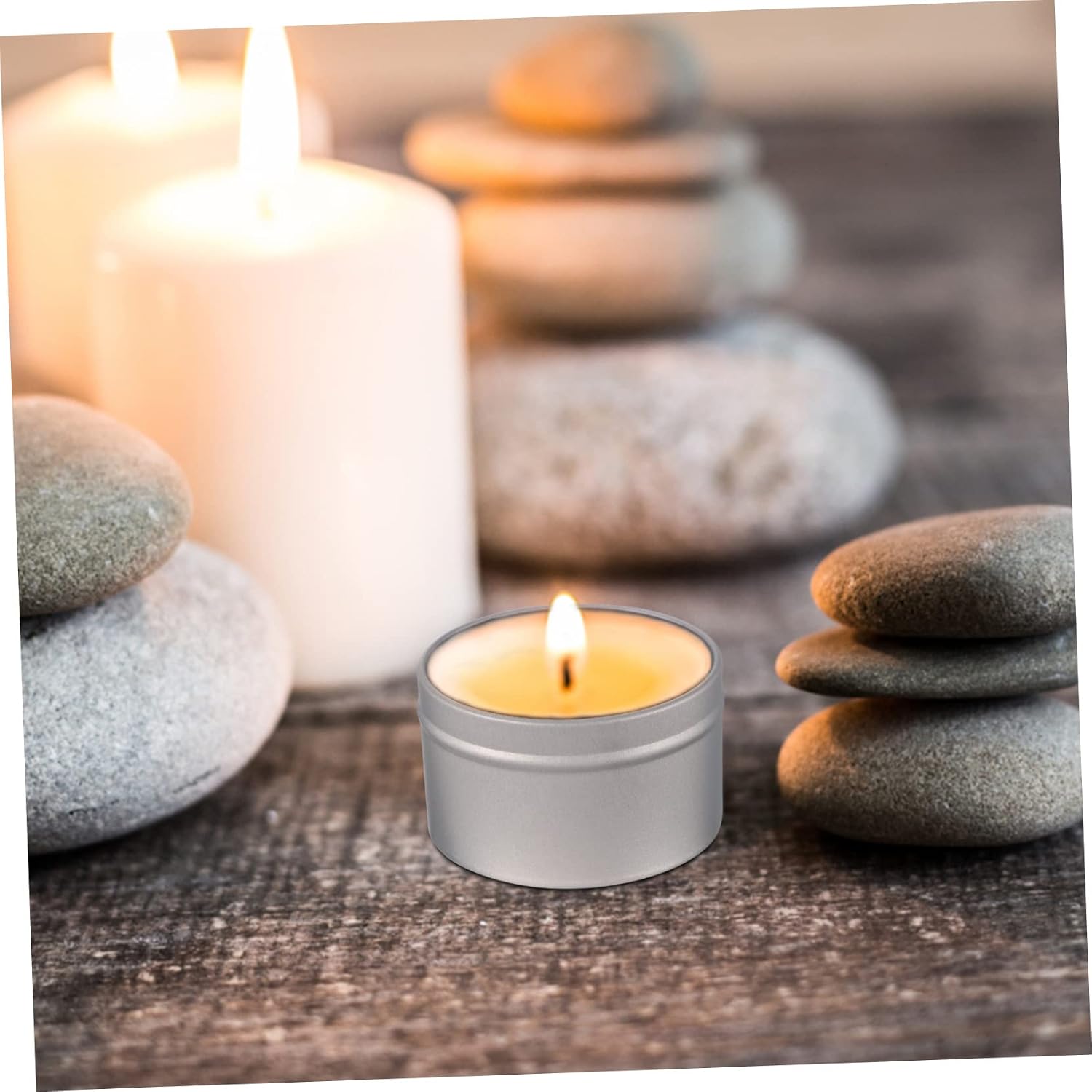 NUOBESTY 16pcs Candle Storage Jars Candle Tins Versatile Small Tea Canisters Airtight Lids Resistant Tinplate