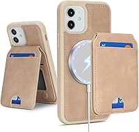 Vista 43 de Havaya Funda para iPhone 12 y iPhone 12 Pro, cartera compatible con magsaf 2 en 1, desmontable magnética con tarjetero y ranura trasera
