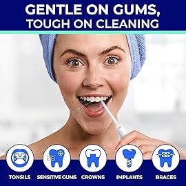 ORAVIX Dental Water Flosser, Tonsil Stone Remover, Gentle Oral Irrigator for Sensitive Teeth and Gums, Kids Manual Water Flosser, No Electricity or Batteries