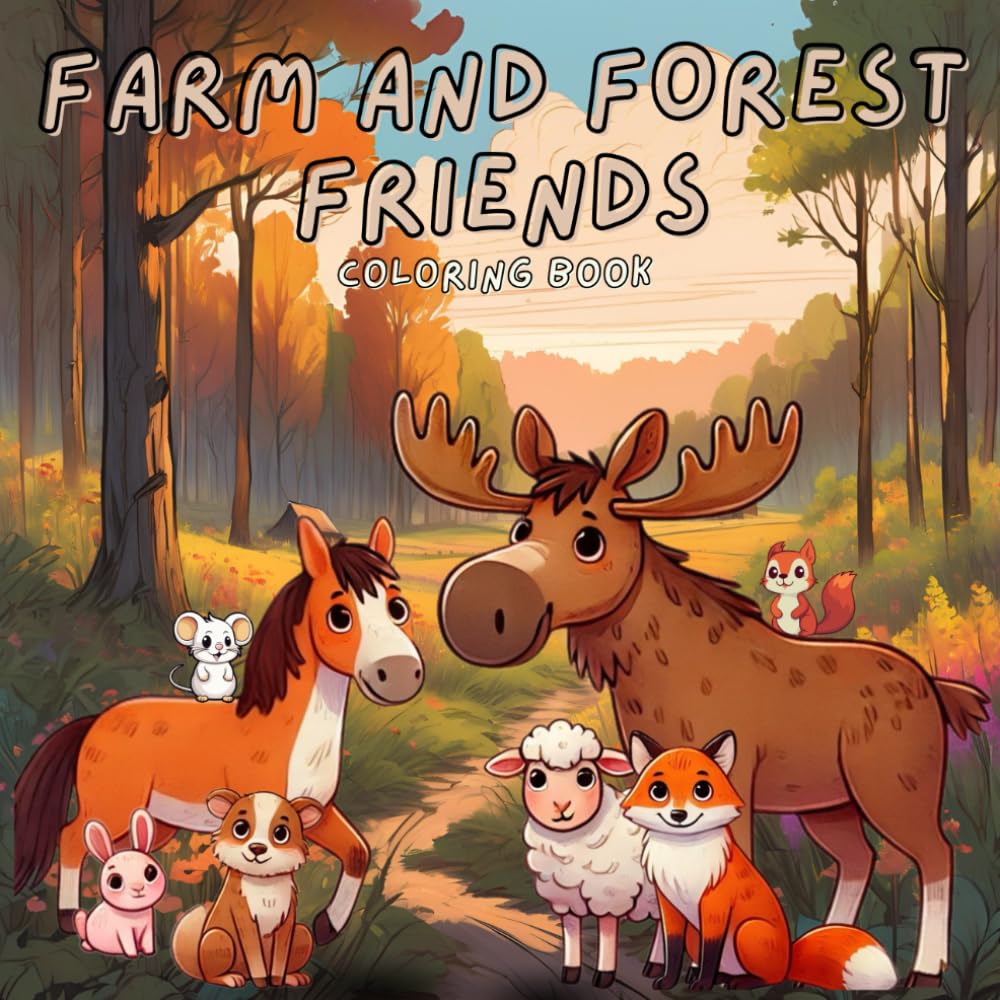 Farm and Forest Friends Coloring Book: Hours of fun coloring your favorite animals