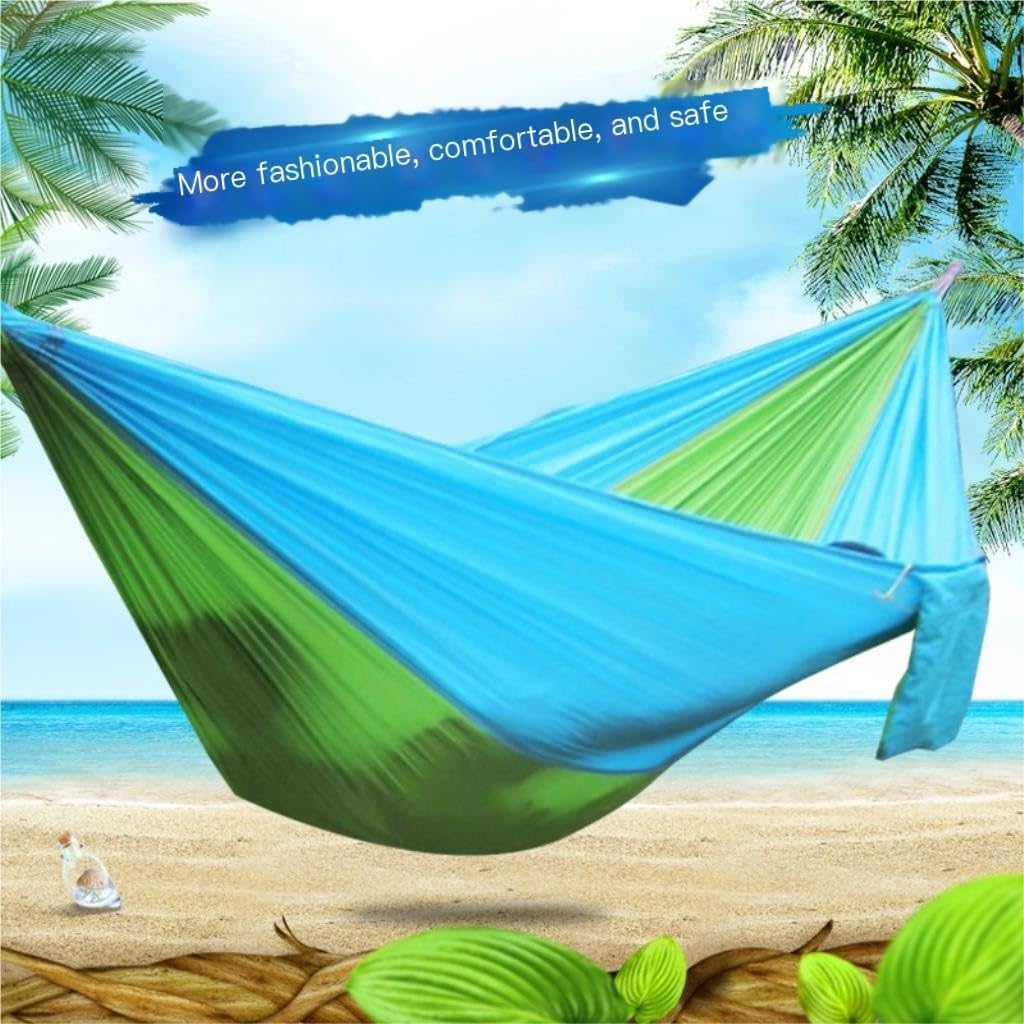 Hammock Outdoor Single Double Parachute Cloth Hammock Outdoor Light Breathable Swing Chair Portable Camping Hammock Hammocks for Outside(Orange)