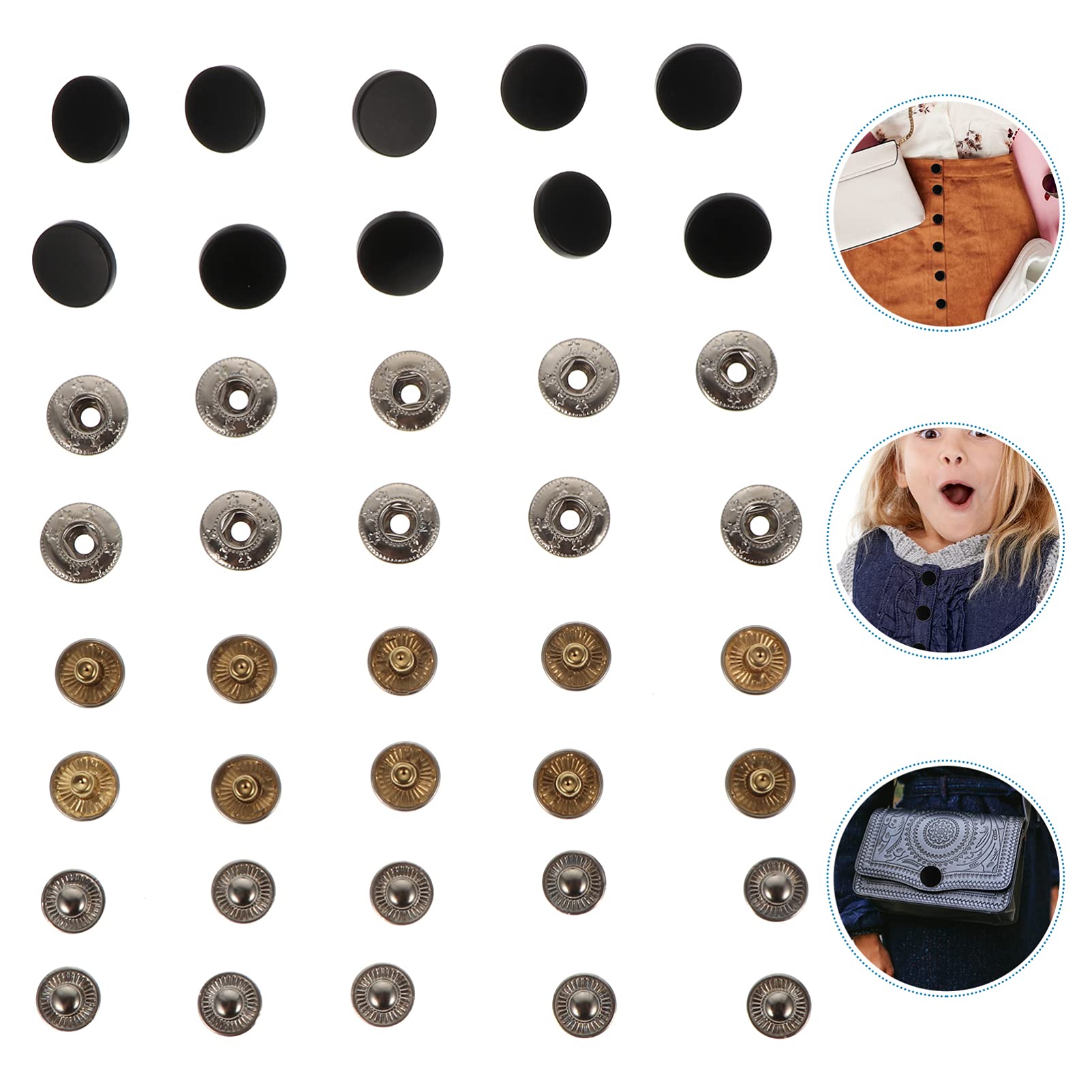Drukknopset, T5, 12 mm, drukknopen van kunststof, 15 kleuren, 150 stuks, set met gereedschap, metalen klem voor kleding, bibs diapers DIY (klemmen voor T3, T5, T8