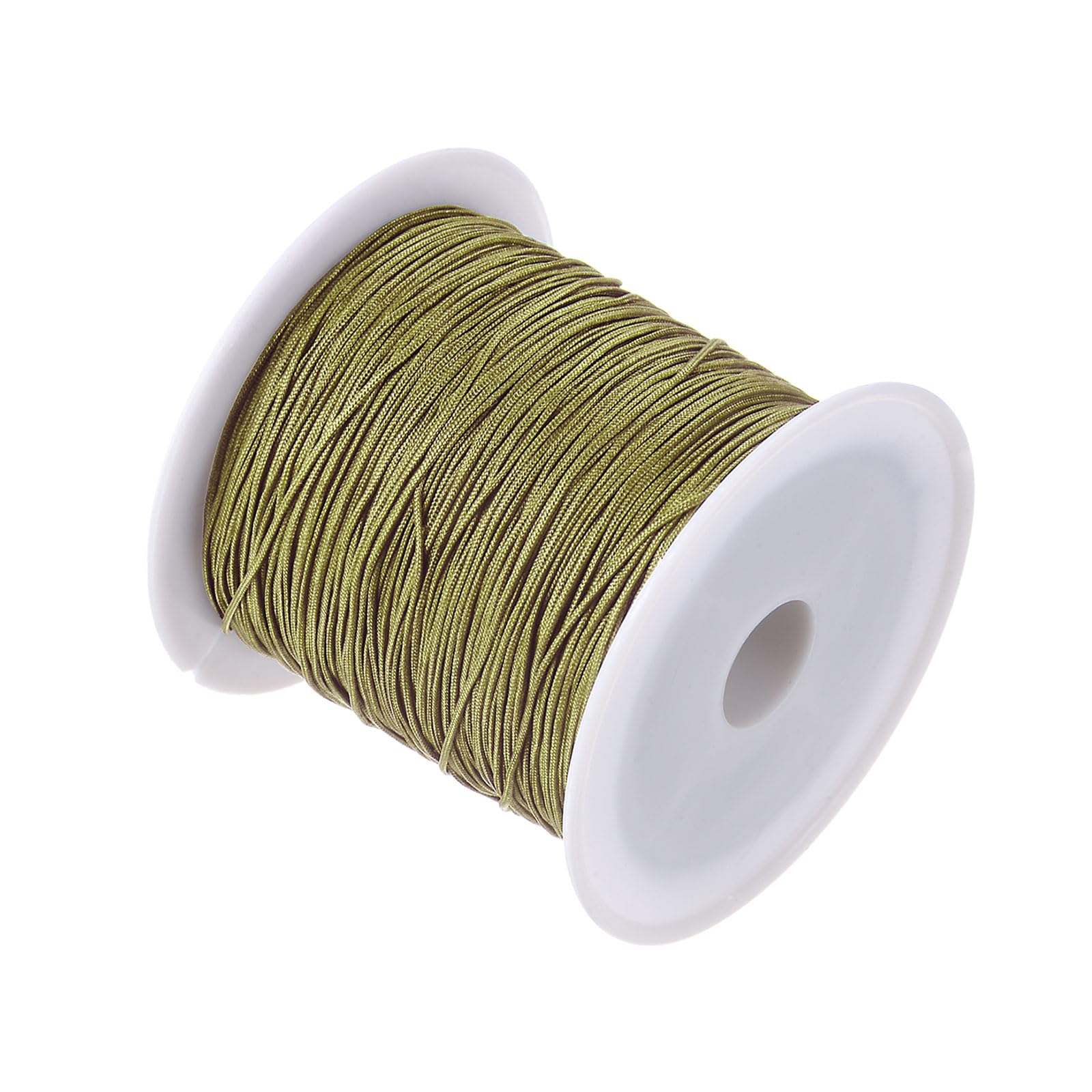 CoCud Nylon Knotting Cord, 0.6mm Dia 50 Yards 45m Length, Nylon Soft Smooth Beading Thread Dark Khaki