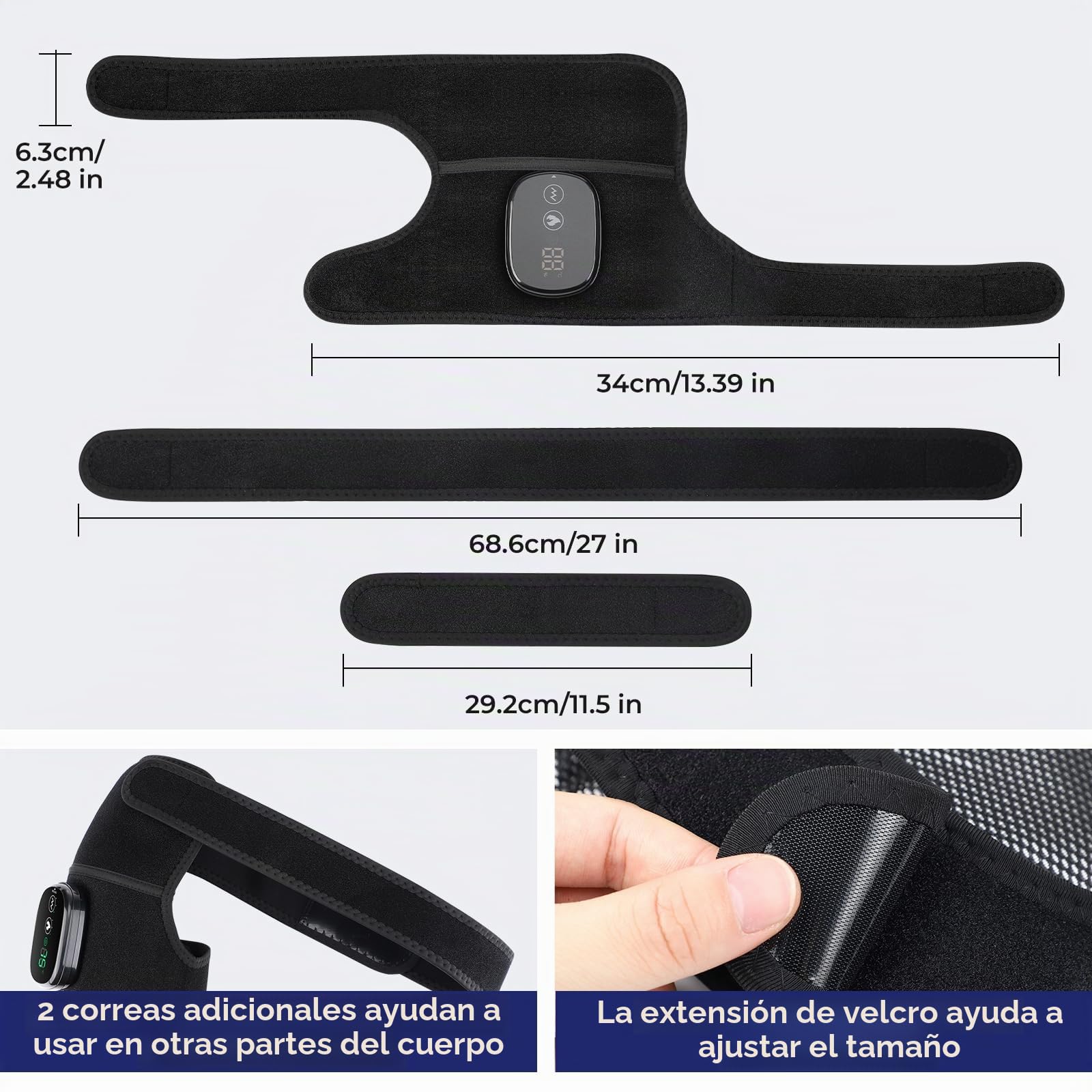 AFDEAL Masajeador de Rodilla Térmico con Luz Roja, Calentador de Rodilla Inalámbrico con Vibración, Rodillera Térmica para Hombro Codo Rodilla, 1 Pack | Masajeador de rodilla 3 en 1, masajeador de rodillas con luz roja, almohadilla térmica para rodilla, h