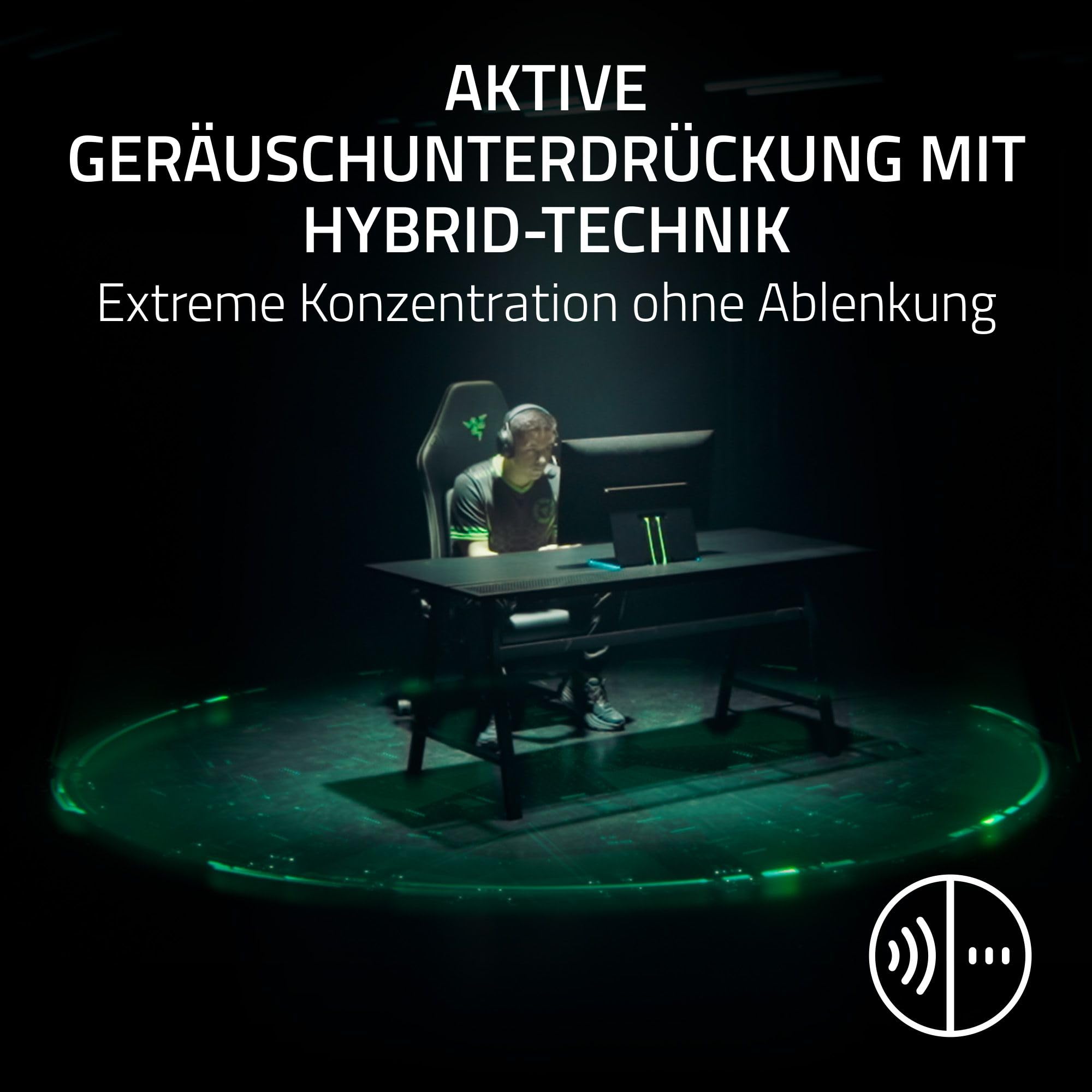 Razer BlackShark V3 Pro für PlayStation – Kabelloses E-Sport-Headset mit aktiver Geräuschunterdrückung (ANC) - TriForce 50mm Treiber - HyperSpeed 2,4 GHz - THX Spatial Audio - PS5/PC | Schwarz