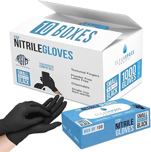Miniatura 7 de CLEAN SPACE PROJECT Black Nitrile Gloves Disposable