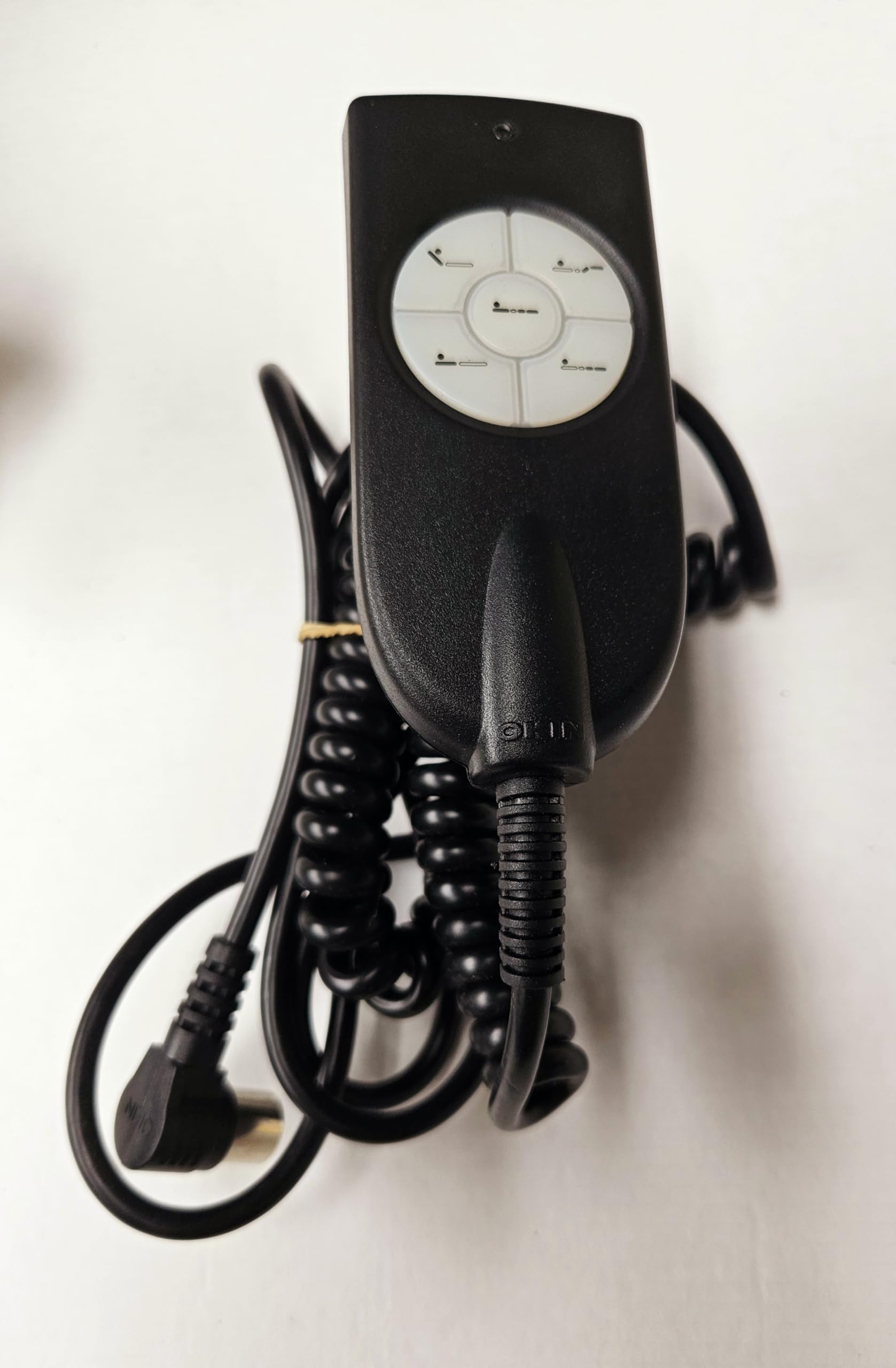OKIN Télécommande de Lit Motorisé, 5 Boutons, Cordon Spiralé 1,5m, Compatible DEWERT DUOMAT OKIMAT, Connecteur DIN 5 Broches