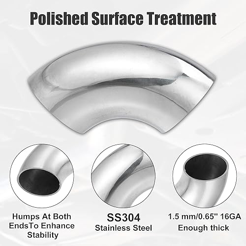 Vista 30 de X AUTOHAUX 2 unids OD 4 pulgadas 90 grados mandril curva codo SS304 tubo de acero inoxidable tubo de escape codo tubo de escape para coche sistema