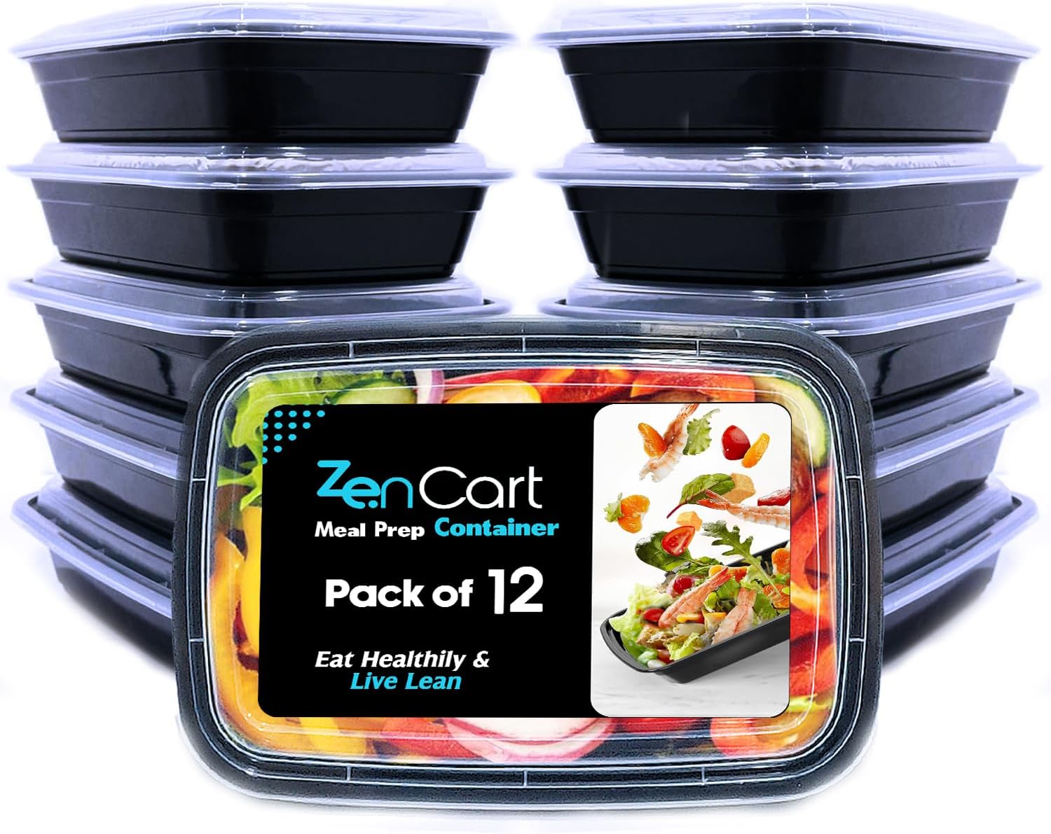 12 Pack Meal Prep Containers Reusable, BPA Free Food Prep Containers with Lids for Freezer Storage- Microwavable, Freezable & Dishwashers Safe – Stackable Storage Lunch Boxes (800ML/28 oz)