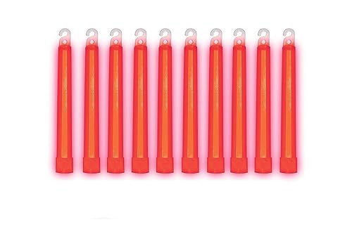 Cyalume SnapLight barras luminosas rojas de grado industrial de 6 pulgadas barras de luz superbrillantes de 12 horas de duración paquete de 10