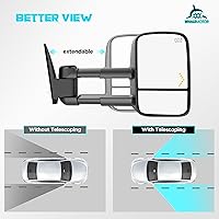 Vista 5 de Espejos de remolque calefactables compatibles con Chevy Silverado 2007-2013 y GMC Sierra (2007 nuevo) 1500 2500 3500 HD, Tahoe Suburban Avalanche
