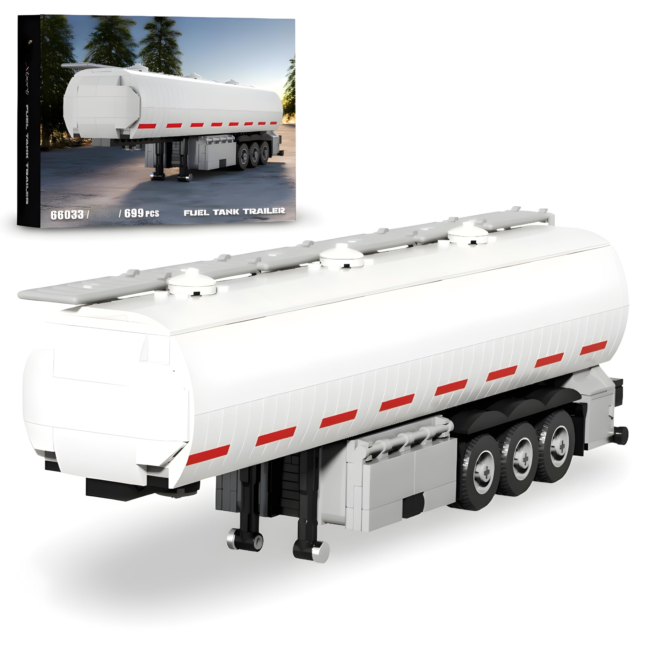 Unativer Fuel Tank Trailer Building Blocks Set, 669 PCS Mechanical European Oil Transport Truck Building Brick Kit for Desk & Desk Decor, Educational Birthday Gifts for Hobbyists & Teens — image 1