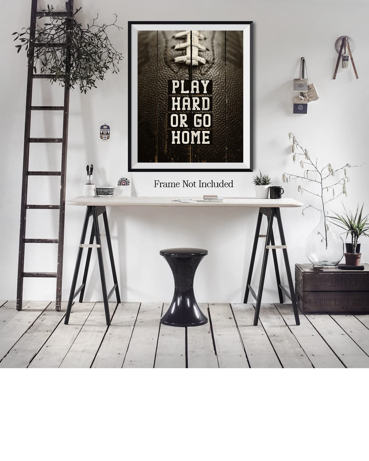 Football Inspirational Wall Art For Boys, Kids Room, Family Or Game Room, Man Cave, Den - Teen Room Decor - Home Decor Gift For Sports Fans, Football Players - 24x30 Ready