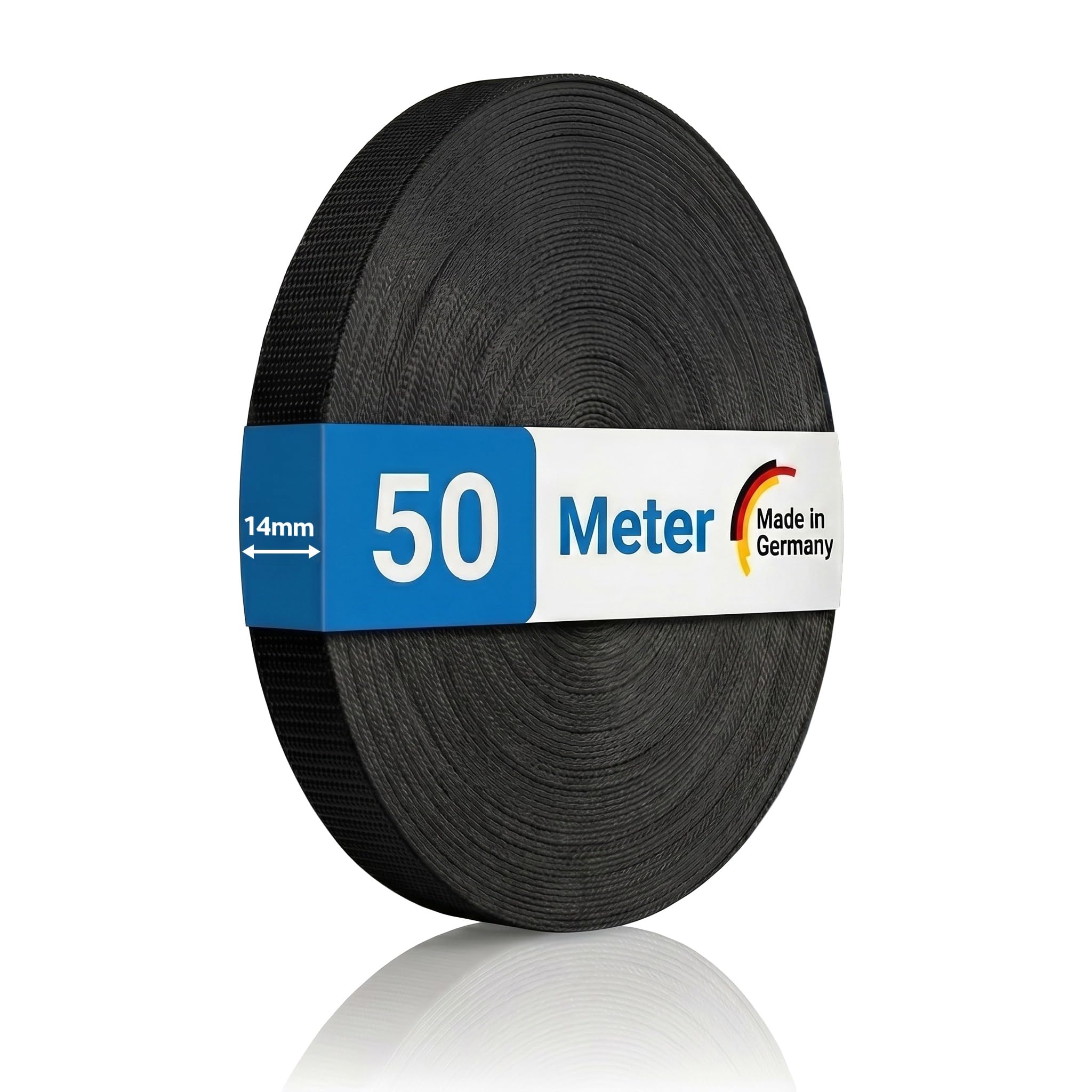 Cinta para persiana enrollable que no se rompe: recambio mini de 12 mm en color negro