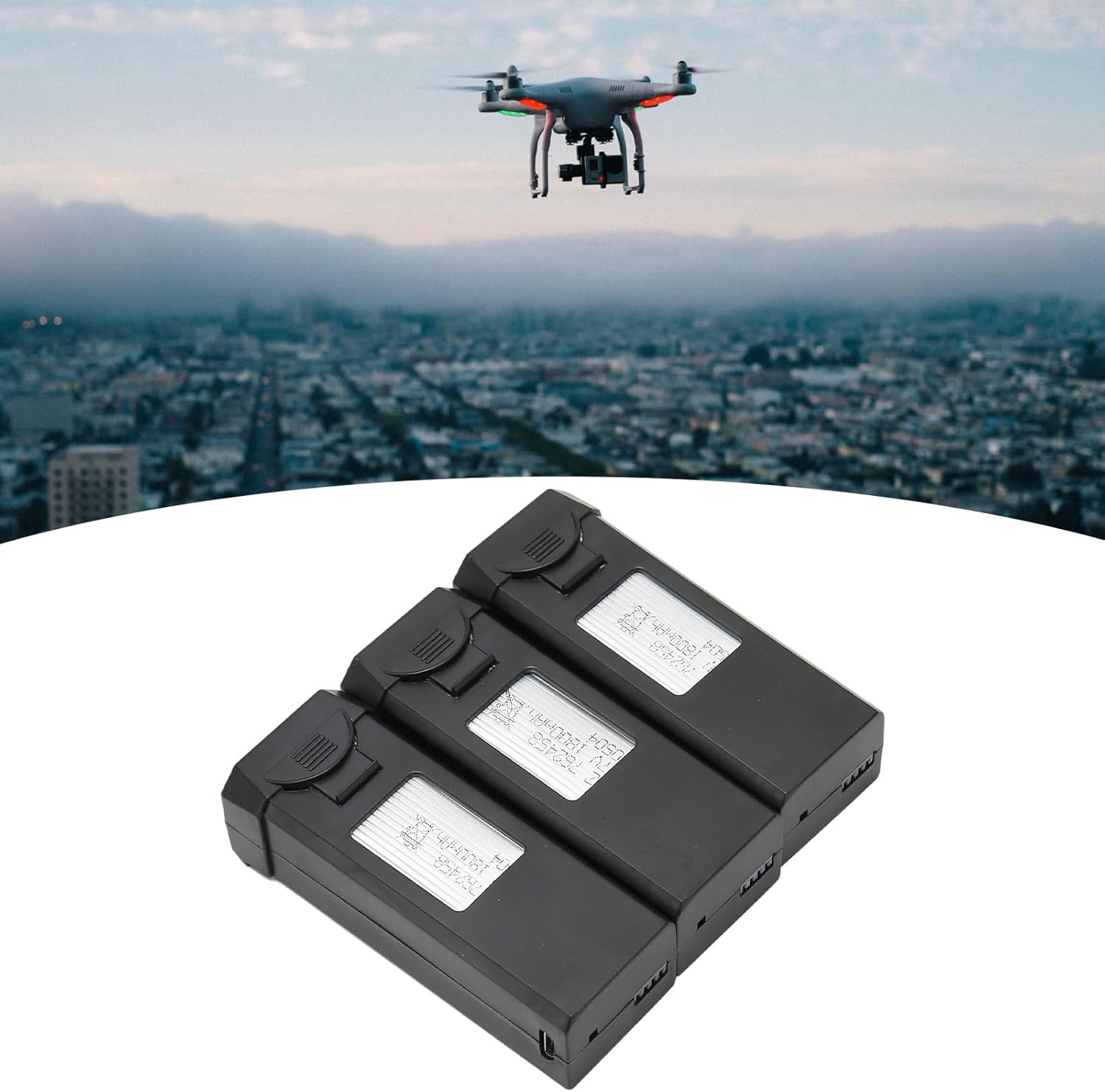 Drone Batteries, 3PCS 1800MAH Long Lasting Power Rechargeable Drone Quadcopter Lithium Battery 3.7V, ABS Quadcopter Drone Battery for F184 SP3