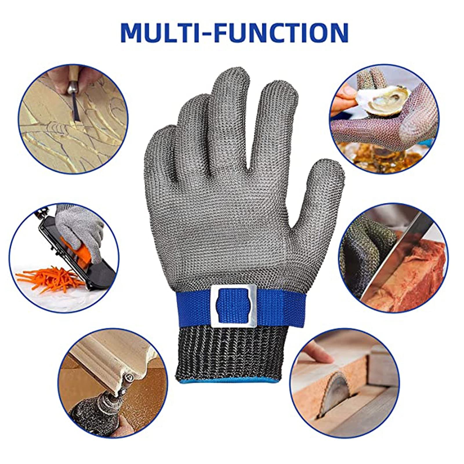 WXYZ Guantes de Acero Inoxidable Resistente a los Cortes Resistentes a los Cortados, el Nivel 5 de protección de jardín y los Guantes de Trabajo de Sacrificio (Size : X-Large)