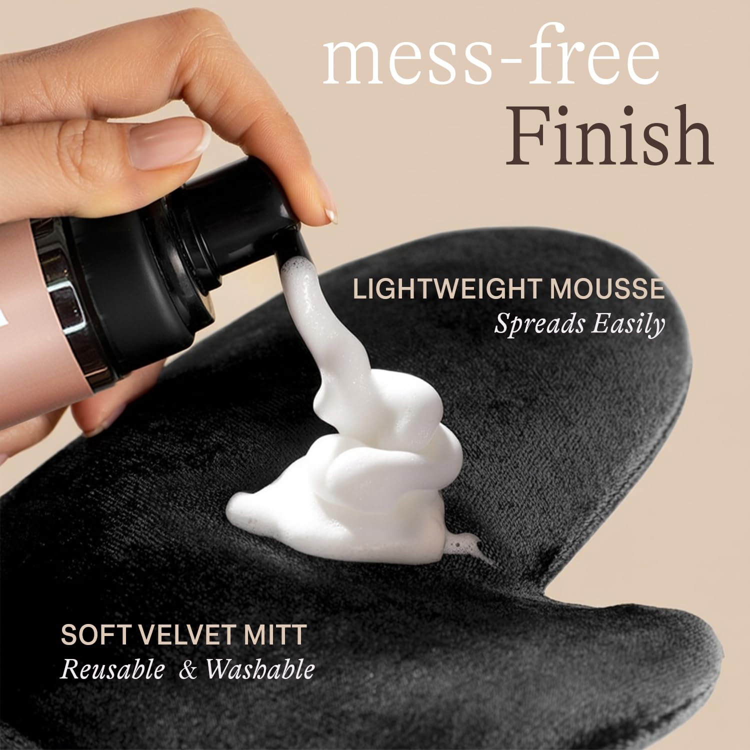 Self Tanner Tanning Mousse Kit - USA Made with Natural & Organic Ingredients, Self Tanner Mousse and Mitt, Tan Kit, Fake Tan Tanning Foam, Fair to Medium, Sunless Tanners Best Sellers - Image 5