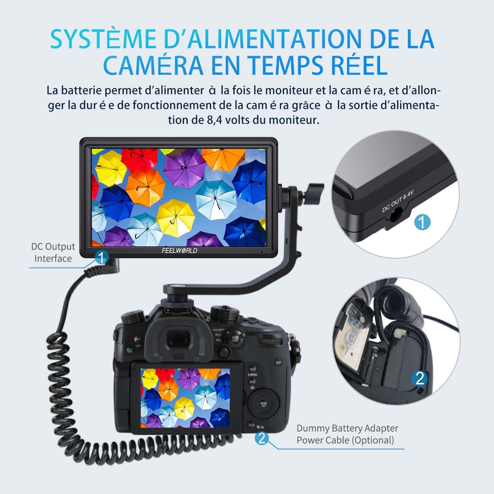 FEELWORLD FW568PRO Moniteur de Caméra 6 Pouces Écran IPS 1200Nits 1920x1080 Full HD Entrée/Sortie 4K HDMI avec 3D LUTs Vecteurscope Focus Peaking avec Pare-Soleil pour Appareil Photo DSLR et Gimbal