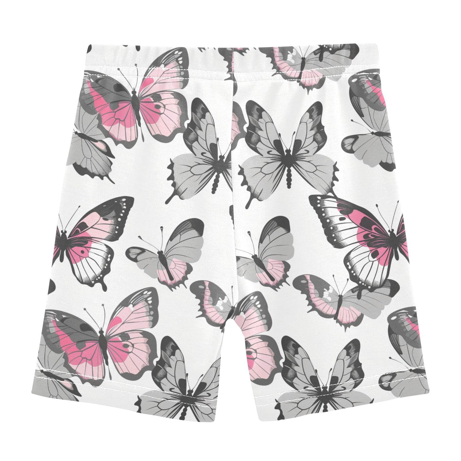 AEZODI Girls Shorts Pink and Black Butterflies Under Dress Girl Bike Cartwheel Shorts Dance Short