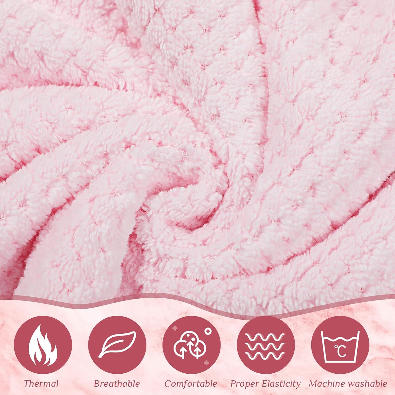 4 Pcs Towel Wrap for Women Waffle Spa Robe with Adjustable Closure Elastic Top Lightweight Wraps for Bath Shower