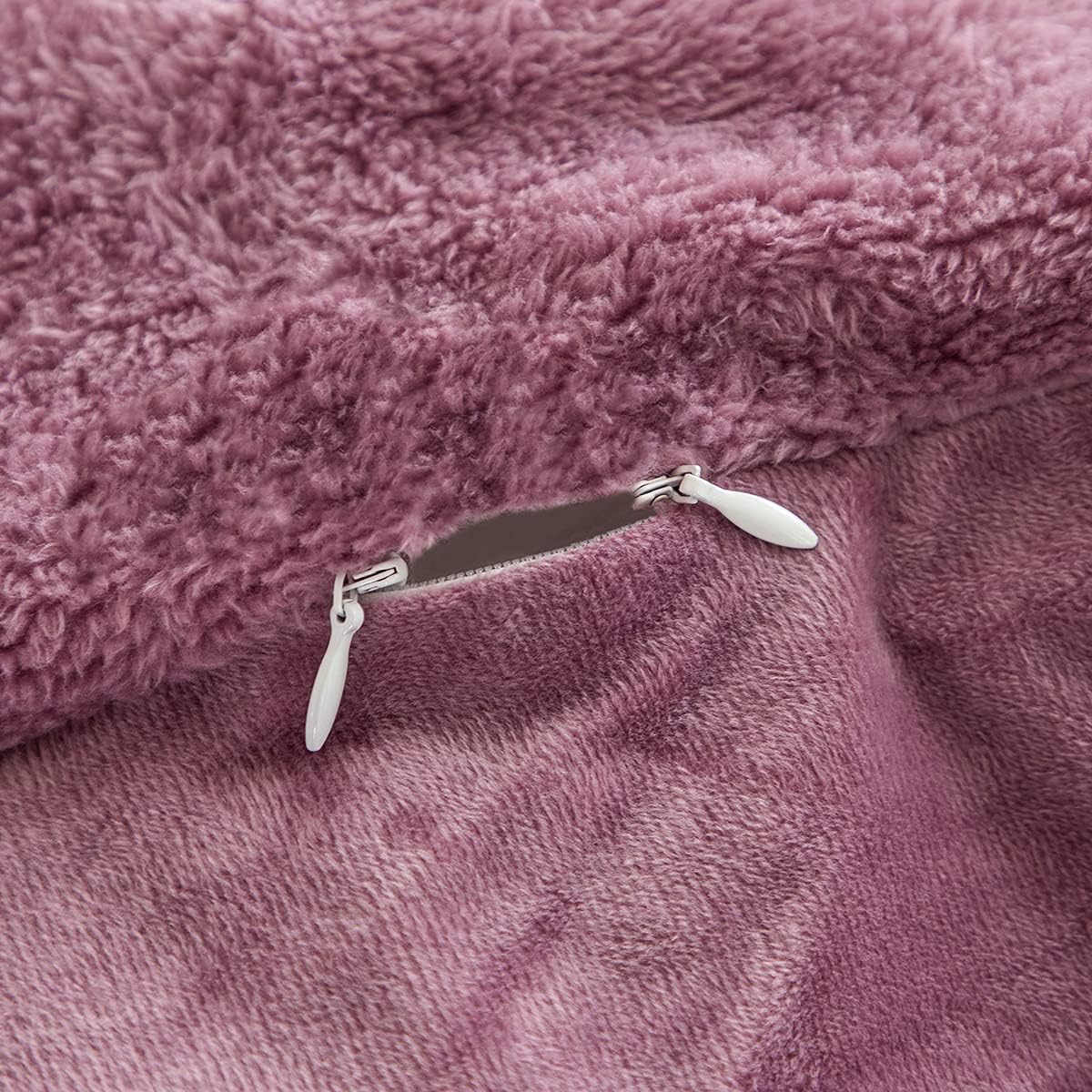 JSZS Luxury Angel Velvet Shaggy Duvet Cover Set Ultra Soft Fluffy Duvet Cover King Bedding Set 3 Pieces (1 Duvet Cover+ 2 Pillow Shams, Pink Bean Paste)