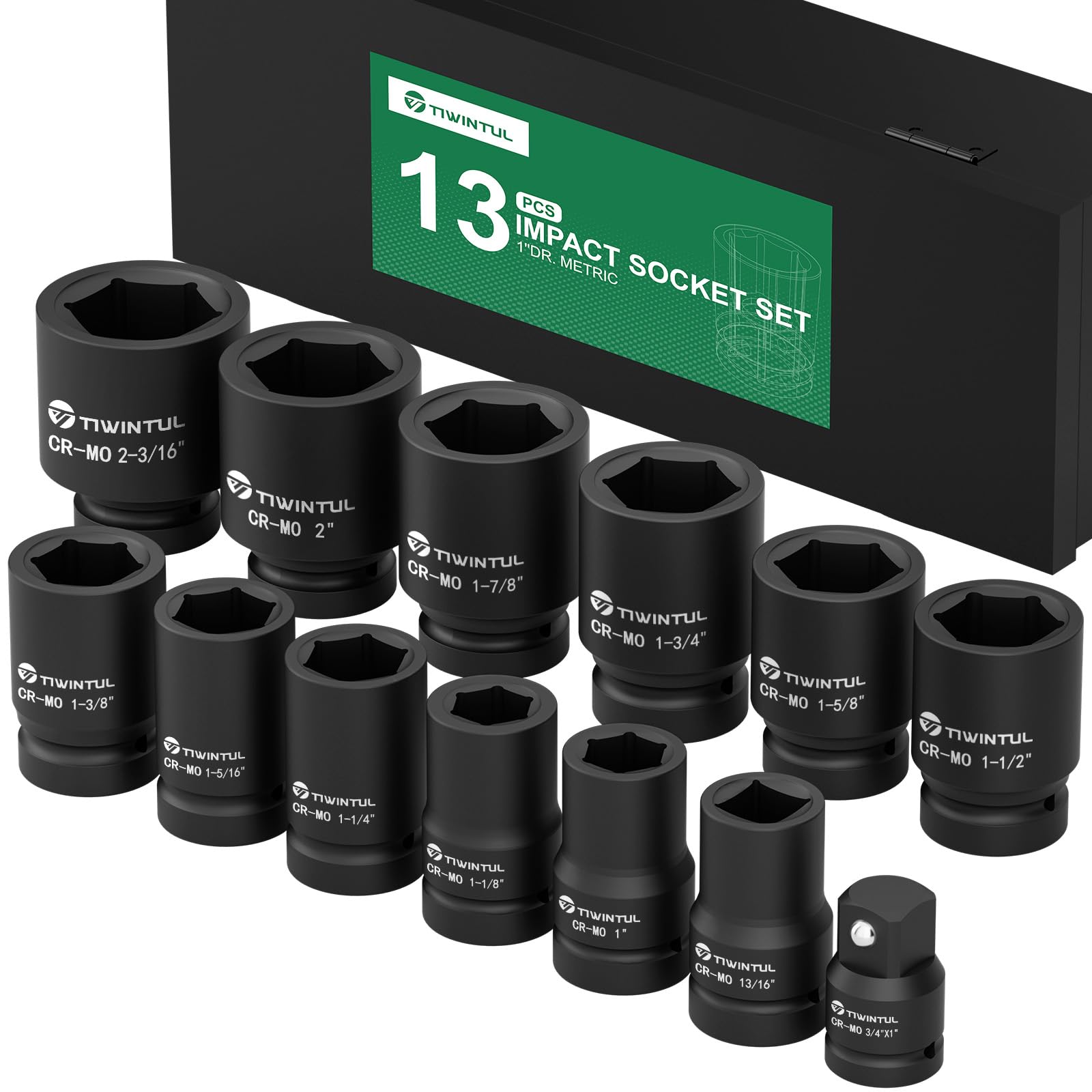 TIWINTUL 1 Inch Drive Impact Socket Set