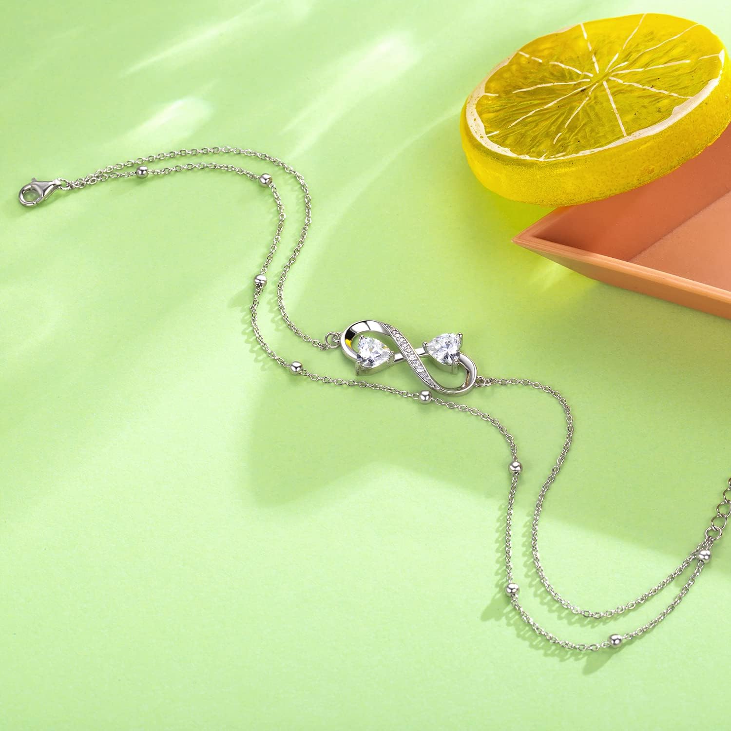 NINAMAID Anklet Bracelets For Women, 925 Sterling Silver Infinity Anklet For Women Adjustable Beach Women's Anklets Jewelry Gifts for Women - Image 4