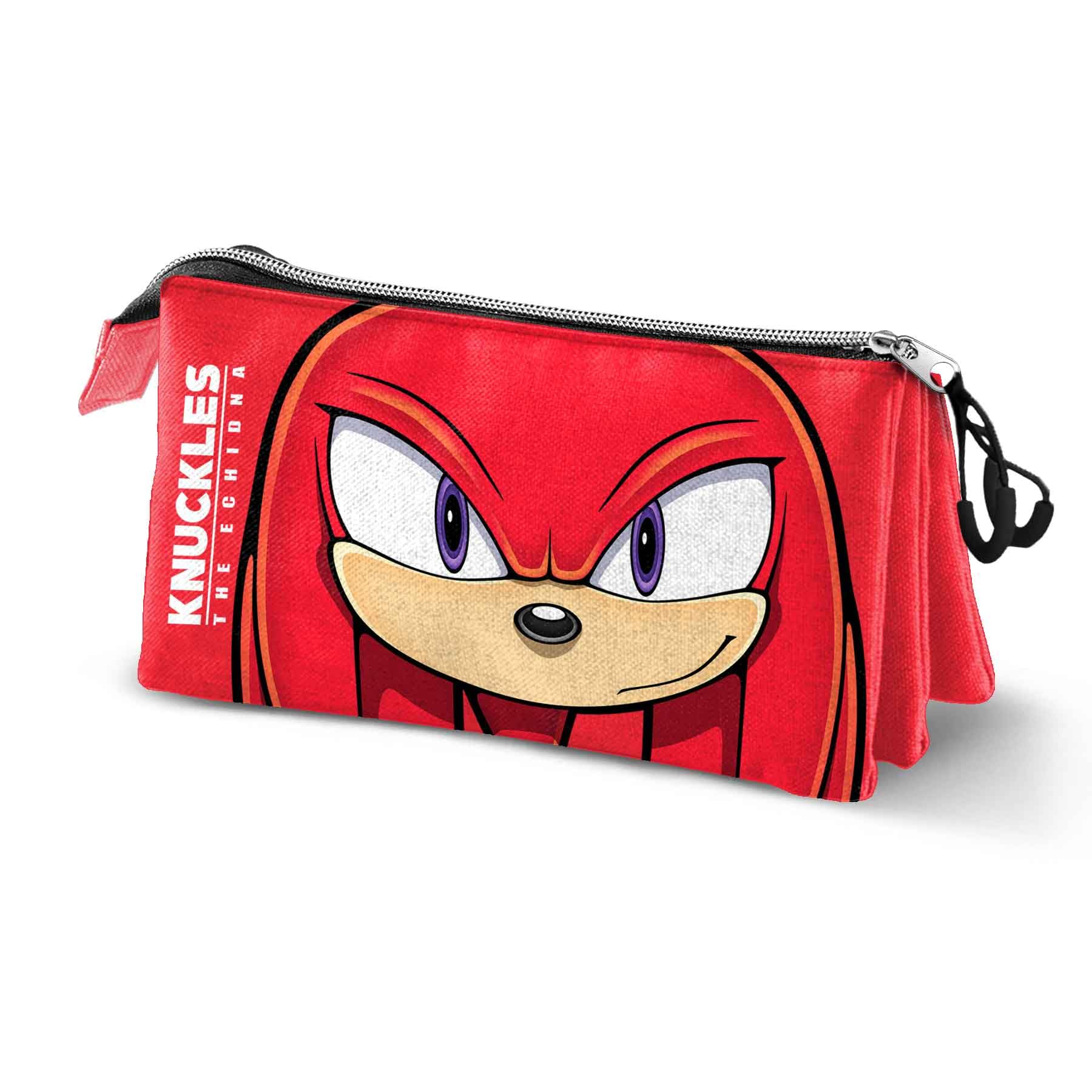 Sonic The Hedgehog - SEGA Knuckles Sight-Triple Pencil Case, Red, 23 x 11 cm