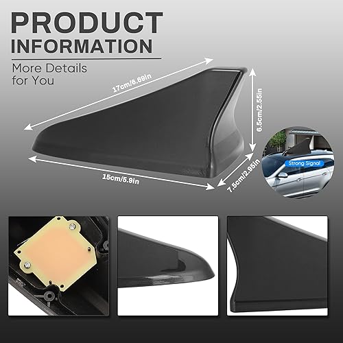 Miniatura 3 de Fydun Cubierta de antena de aleta de tiburón para coche, base aérea de techo 96219 D5000EBQK para Optima 2014‑2020 para Sonata Genesis Sedan Coupé