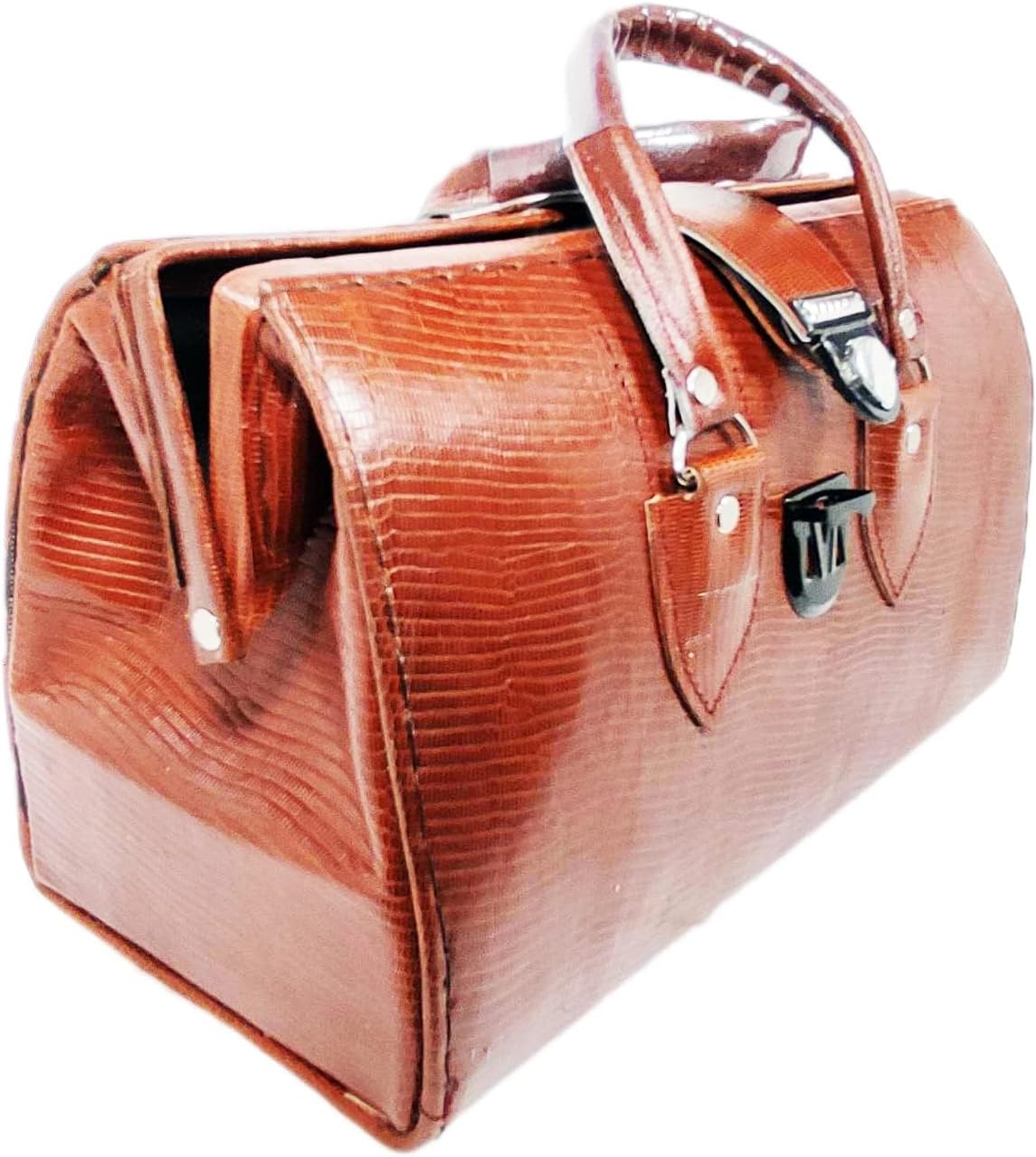 - 14-Inch Unisex Leather Doctor Bag – Vintage Style Medical Pyramid Bag, Brown – Classic Handcrafted Travel Satchel
