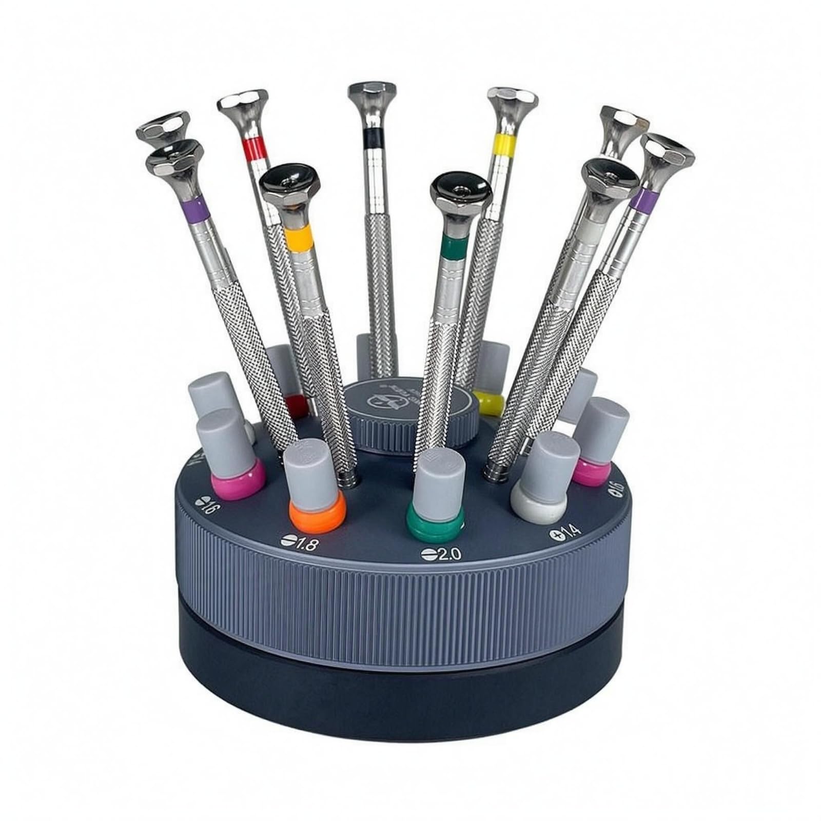 Set Cacciaviti Precisione Base Girevole Cacciaviti Precisione Punte Extra Cacciavite Orologiaio, Set Di Cacciaviti GY007 Piccolo Ottagono Con Punte Tutte A Taglio, Più 10 Punte Aggiuntive