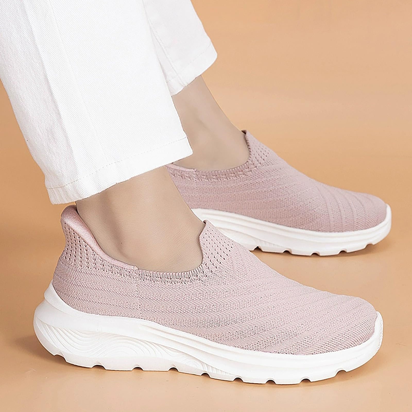 Scarpe da Ginnastica da Donna Leggere Scarpe Sneakers Donna Bianche Comode | Tennis Camminata in Cuscino Aria per Passeggiata Invernale Calzature Atletica Concezione Ergonomica Tessuto Sintetico