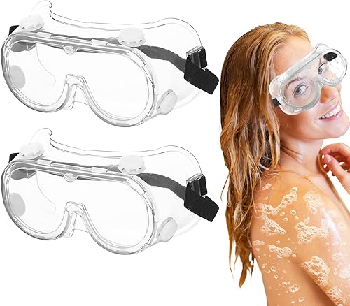 Paquete de 2 gafas de ducha ajustables, protectores de pestañas y cejas, protector de ojos después de cirugía de cataratas