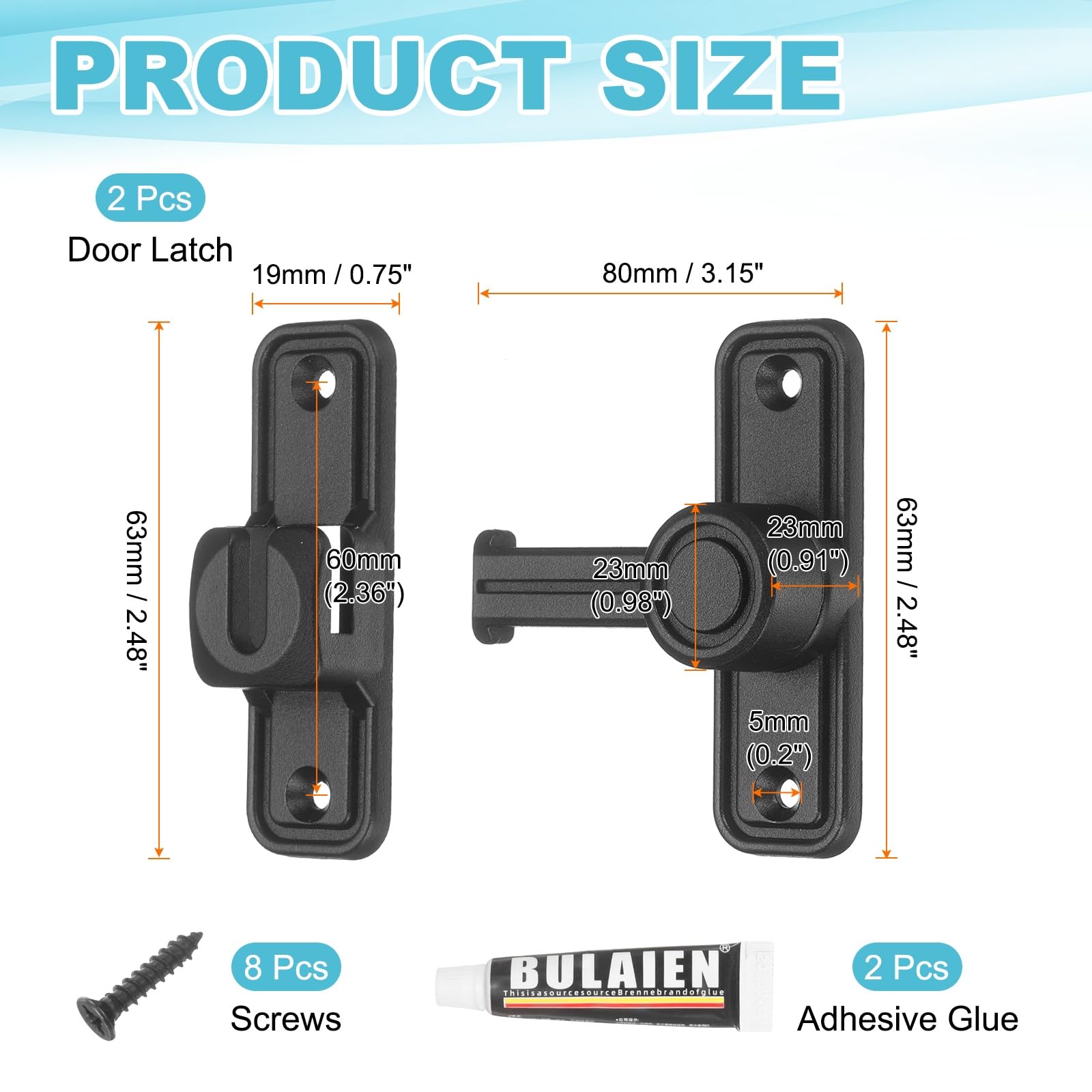 QUARKZMAN 2Pcs 90/180 Gradi Serratura A Battente Orientabile Lega Di Zinco
