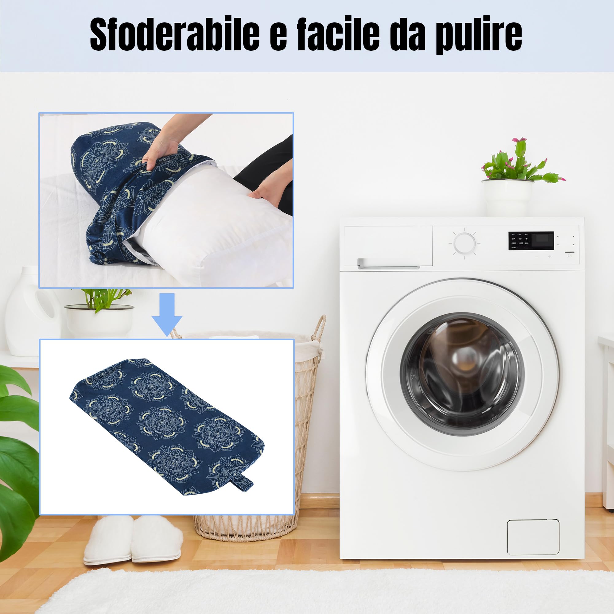 Cuscino Yoga, Cuscino Yoga Rettangolare Per Meditazione Rigenerante, Cuscino Meditazione Con Maniglia Per Il Trasporto, 70 * 27 * 15 cm
