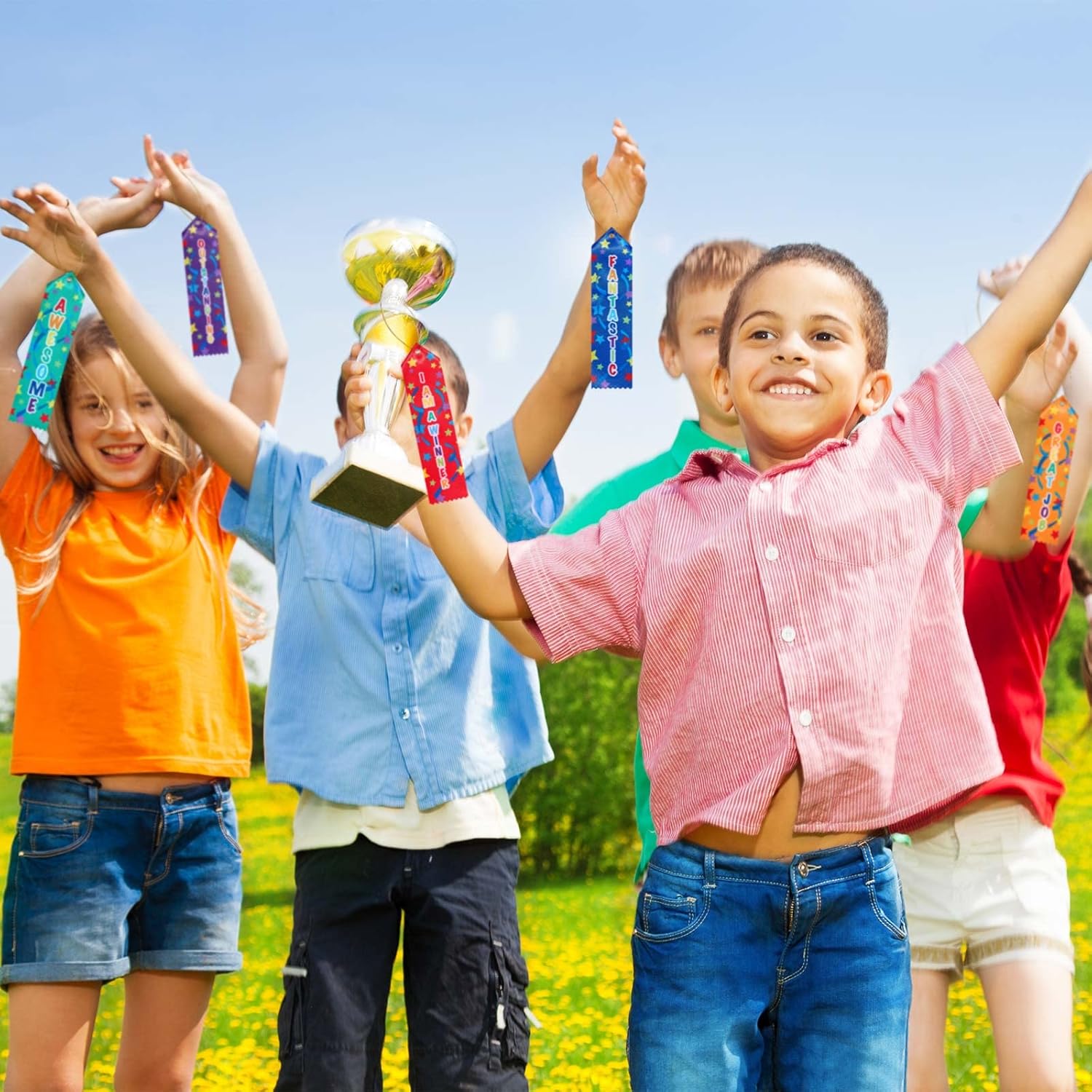 Fun Award Ribbons Honorable Mention Ribbon Medal Ribbons Participation Ribbon Prize Ribbon with Event Card and Rope for Competition Sports Event School Contest Student Awards and Incentives (45) : Office Products