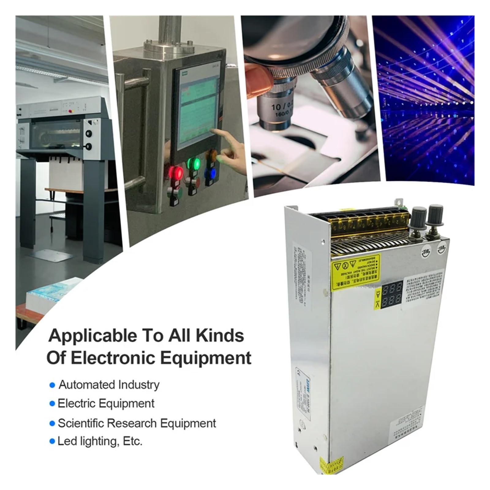 Fuente de alimentación conmutada con pantalla digital de 1000 W, CA a CC, 0-12 V, 24 V, 36 V, 48 V, 60 V, 80 V, transformador ajustable HJS-1000 para dispositivos electrónicos, de automatización,(80V