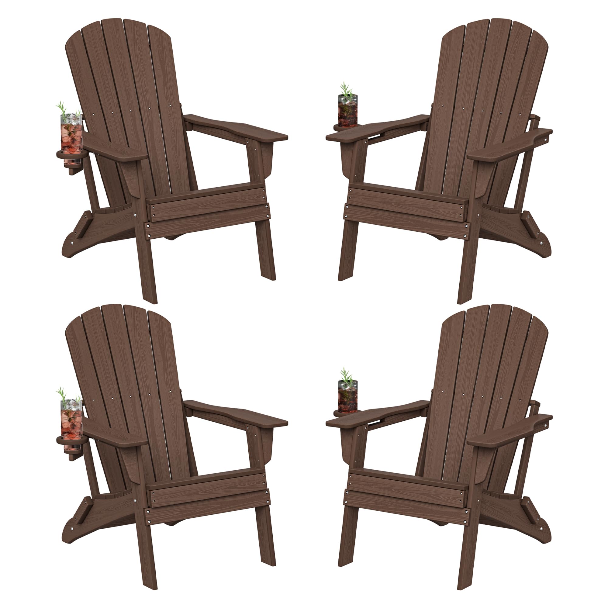 Plawdlik Folding Adirondack Chair Set of 4