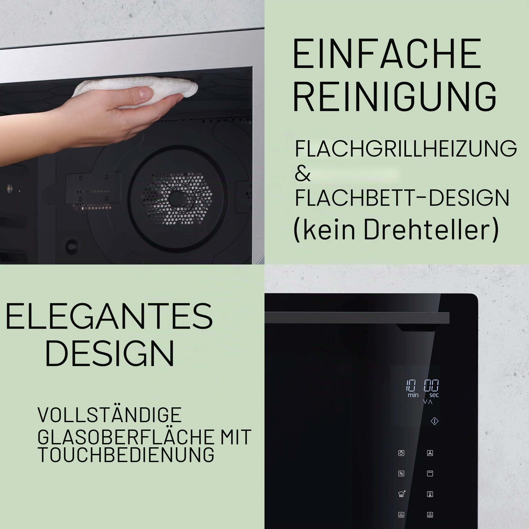 Panasonic NN-CS88LBEPG | 4-in-1-Kombi-Dampfofen, 31 l, Inverter, Drehheizung auf 30-230 °C, Flachgrill 1300 W, Mikrowelle 1000 W, Dampf 1300 W, feste Oberseite, Schwarz — Version FR
