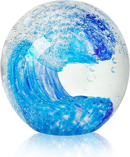 Miniatura 8 de Bola de cristal soplada a mano, decoración de coral rosa pisapapeles, decoración del hogar coleccionable, decoración de acuario, decoración