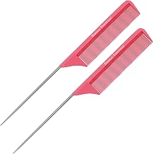 8,8 in  Pembe Metal Kuyruk Tara  2 Paket Karbon Fiber ve Paslanmaz  elik K lkuyruk | Hafif | T m Sa  Tipleri i in S an Kuyru u  ekillendirici Taraklar |  nce Di  Alay Tarak Seti