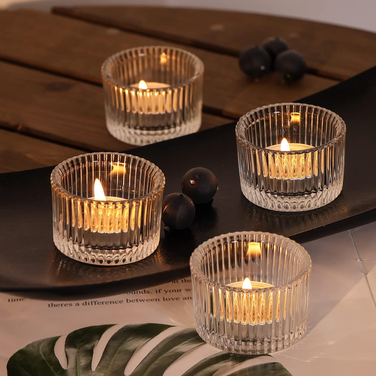 Clear Glass Tealight Candle Holders Set of 12
