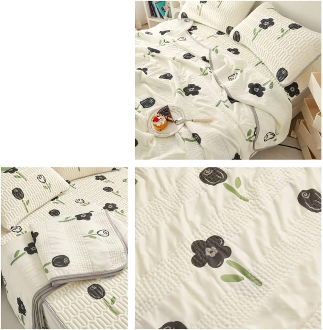 Cooling mattress pad 150x200*B Single size Non-shrinking mattress pad Summer mattress pad 4 pieces Soft bed pad Shikipatto Bedding Cooling sheet with non-slip Basic 1 piece Soft to the touch Color Du