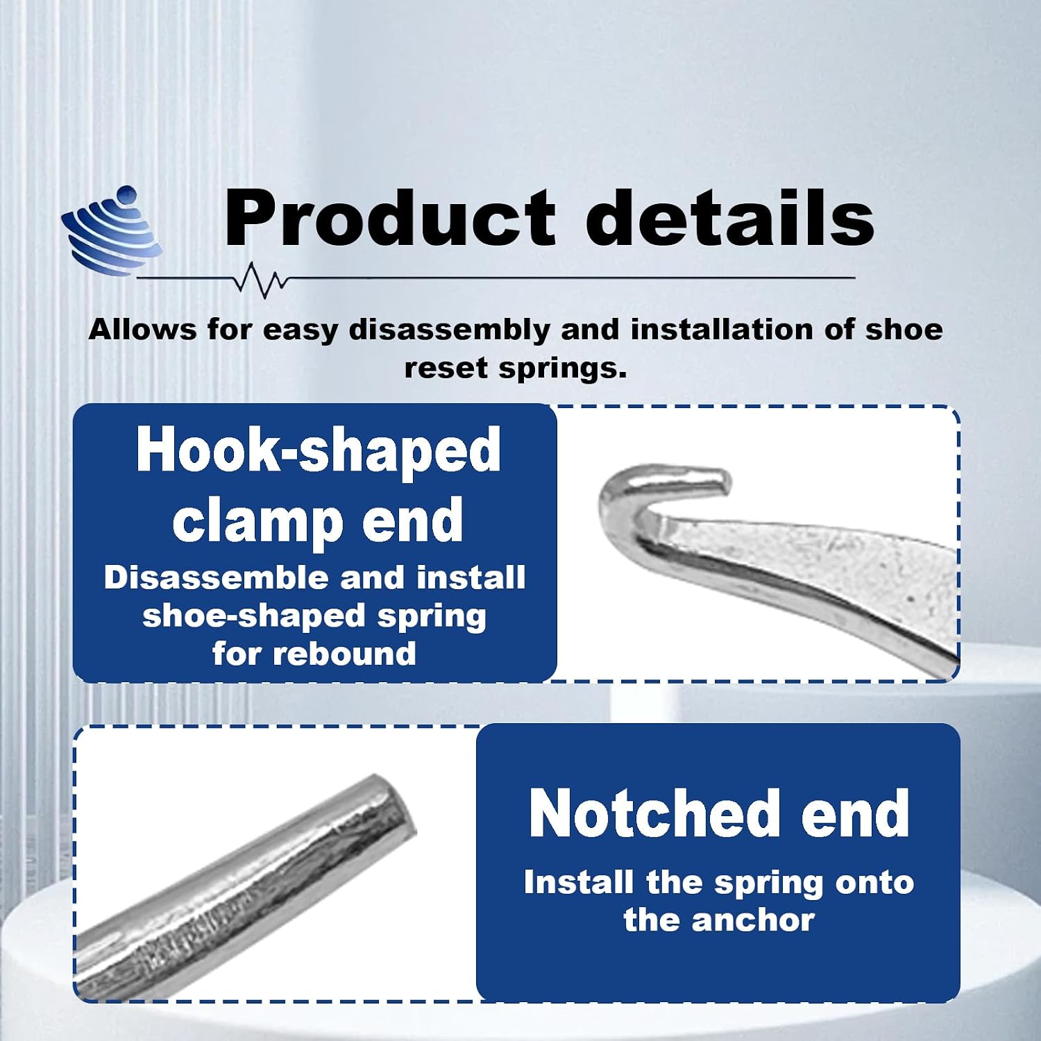 Brake Spring Pliers, Drum Brake Shoe Return Spring Install & Remove Brake Tools, Double Ended Brake Pistonremoval Pliers for Removal and Installation