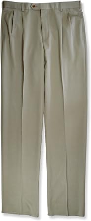 Brooks Brothers Mens Madison Traditional Fit Pleated Front Unfinished Wool Pants, 66893026 Brown 37W